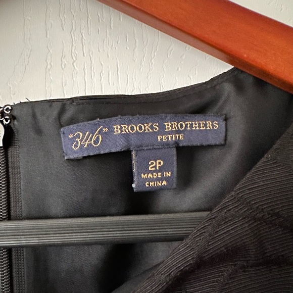 Brooks Brothers Black Floral Midi Petite 2P Dress - Picture 8 of 10